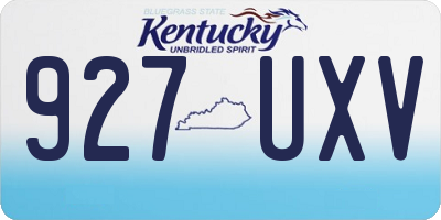 KY license plate 927UXV