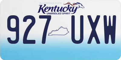 KY license plate 927UXW