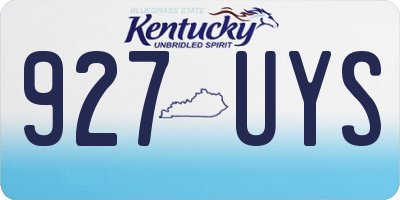 KY license plate 927UYS