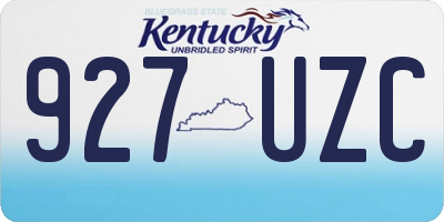 KY license plate 927UZC