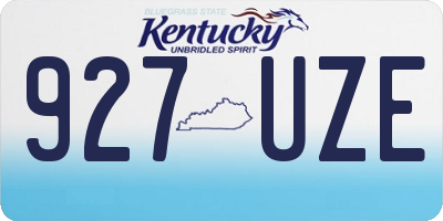 KY license plate 927UZE