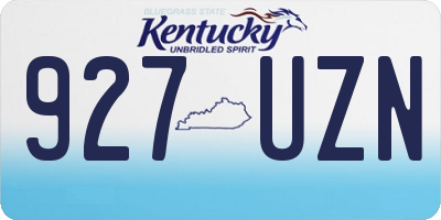 KY license plate 927UZN
