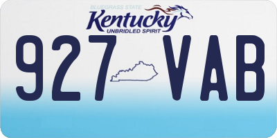 KY license plate 927VAB