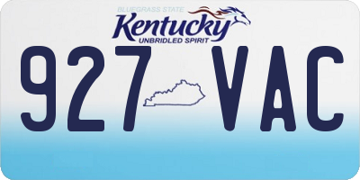 KY license plate 927VAC