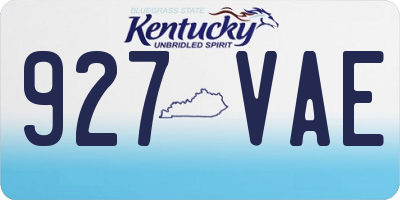 KY license plate 927VAE