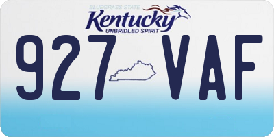 KY license plate 927VAF