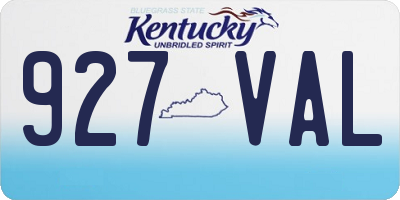 KY license plate 927VAL