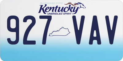 KY license plate 927VAV