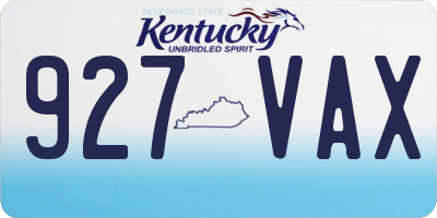 KY license plate 927VAX