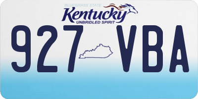 KY license plate 927VBA