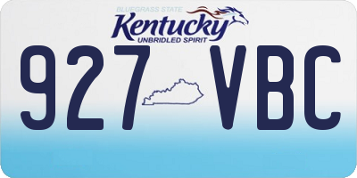 KY license plate 927VBC
