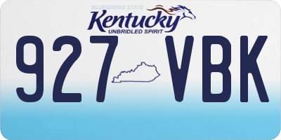 KY license plate 927VBK