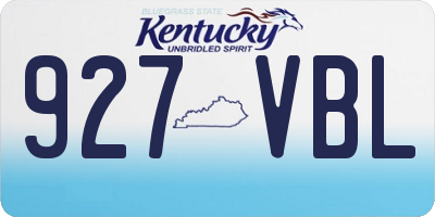 KY license plate 927VBL