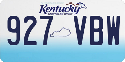KY license plate 927VBW