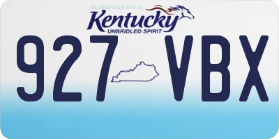 KY license plate 927VBX