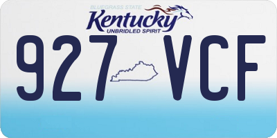 KY license plate 927VCF