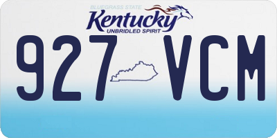 KY license plate 927VCM
