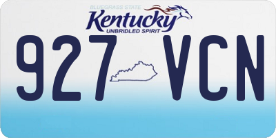 KY license plate 927VCN