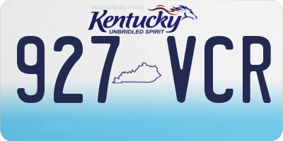 KY license plate 927VCR