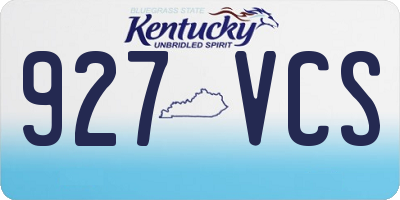 KY license plate 927VCS