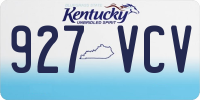 KY license plate 927VCV