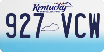 KY license plate 927VCW
