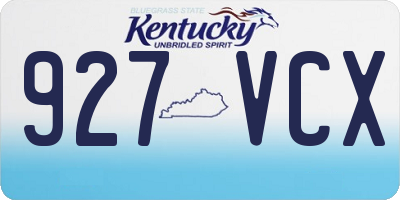 KY license plate 927VCX