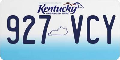 KY license plate 927VCY