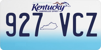 KY license plate 927VCZ