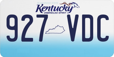 KY license plate 927VDC