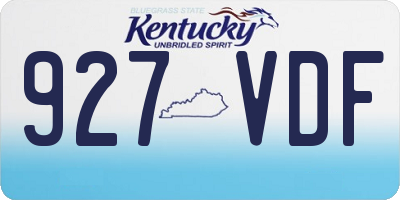 KY license plate 927VDF