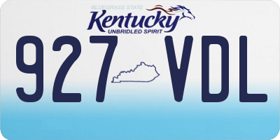 KY license plate 927VDL