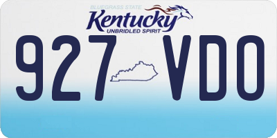 KY license plate 927VDO
