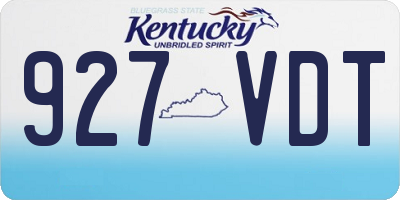 KY license plate 927VDT