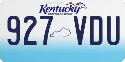 KY license plate 927VDU