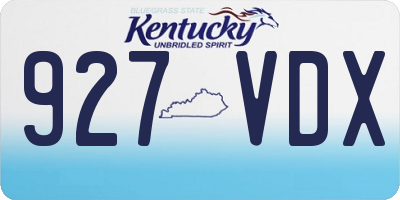 KY license plate 927VDX