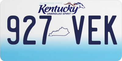 KY license plate 927VEK