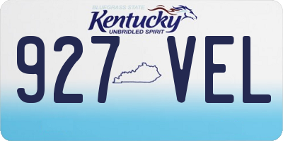KY license plate 927VEL