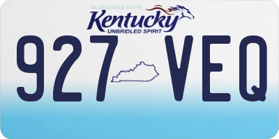 KY license plate 927VEQ