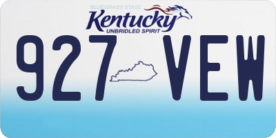 KY license plate 927VEW