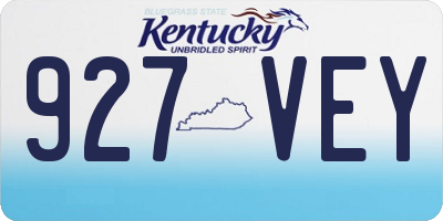 KY license plate 927VEY