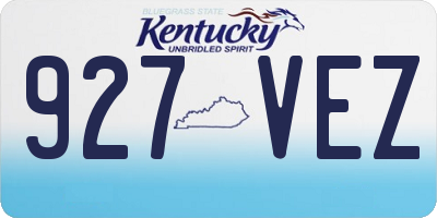 KY license plate 927VEZ