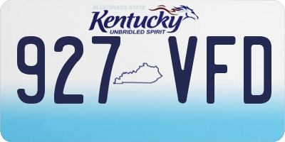 KY license plate 927VFD