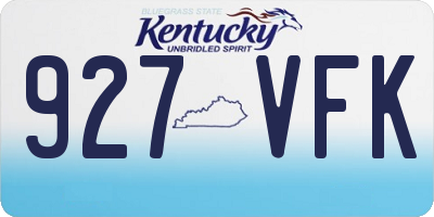 KY license plate 927VFK