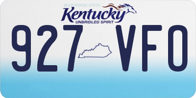 KY license plate 927VFO