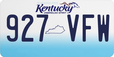 KY license plate 927VFW