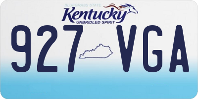 KY license plate 927VGA