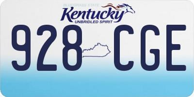 KY license plate 928CGE