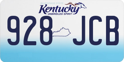 KY license plate 928JCB