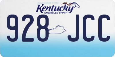 KY license plate 928JCC